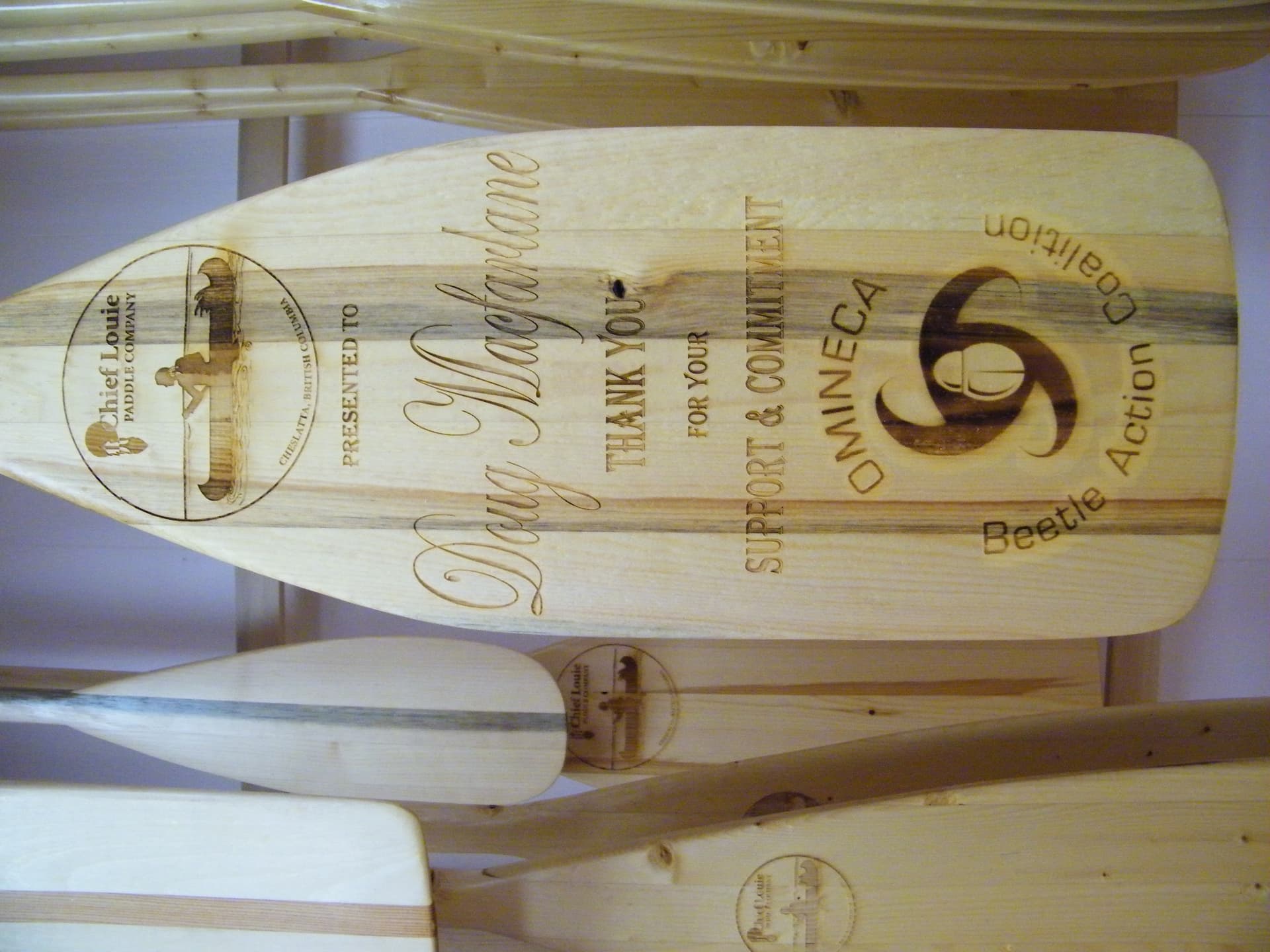 Engraved miniature paddles