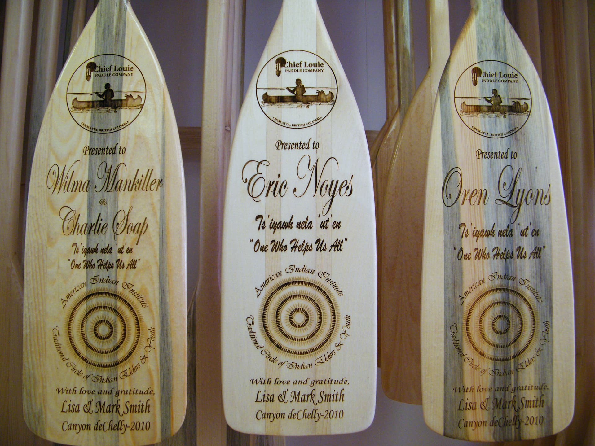 Collection of handcrafted paddles